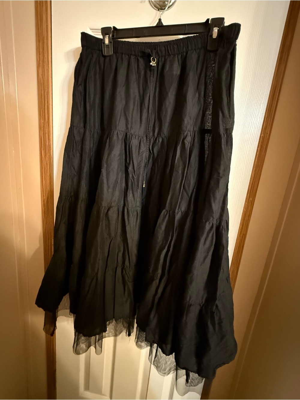 White Stag Black Tiered Maxi Skirt